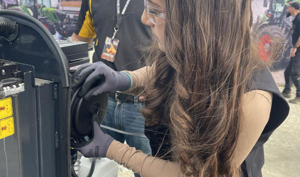 Student learning hands-on